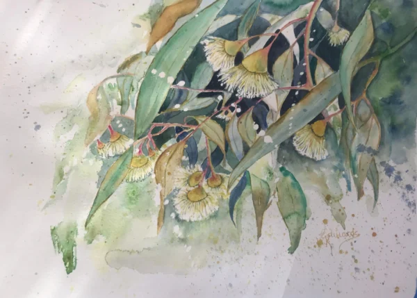 Bells Beach Blossom watercolour painting