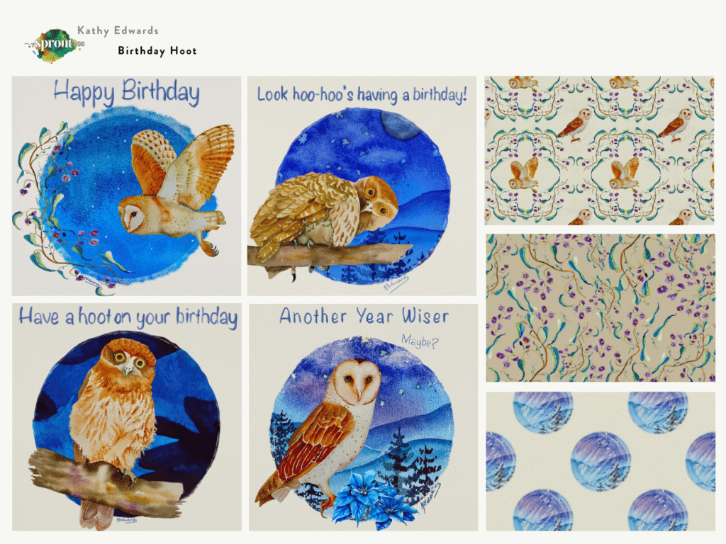 Birthday Hoot watercolour collection