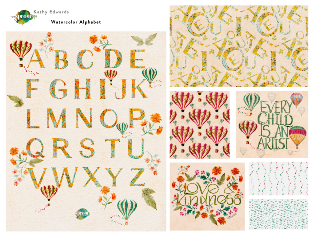 Watercolour Alphabet Collection