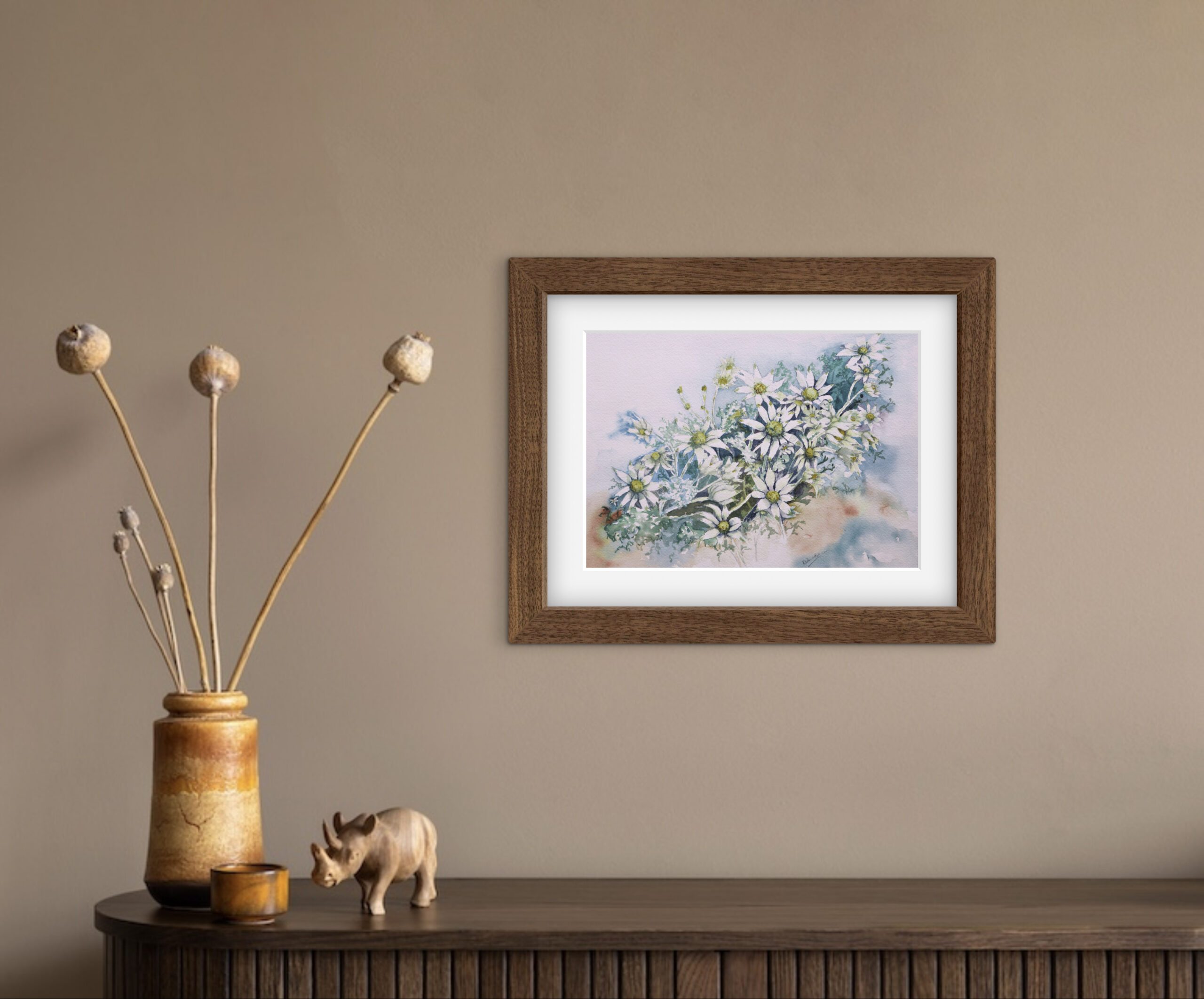 flannel flower 1 – australian native watercolour print flannel flower 1 – australian native watercolour print