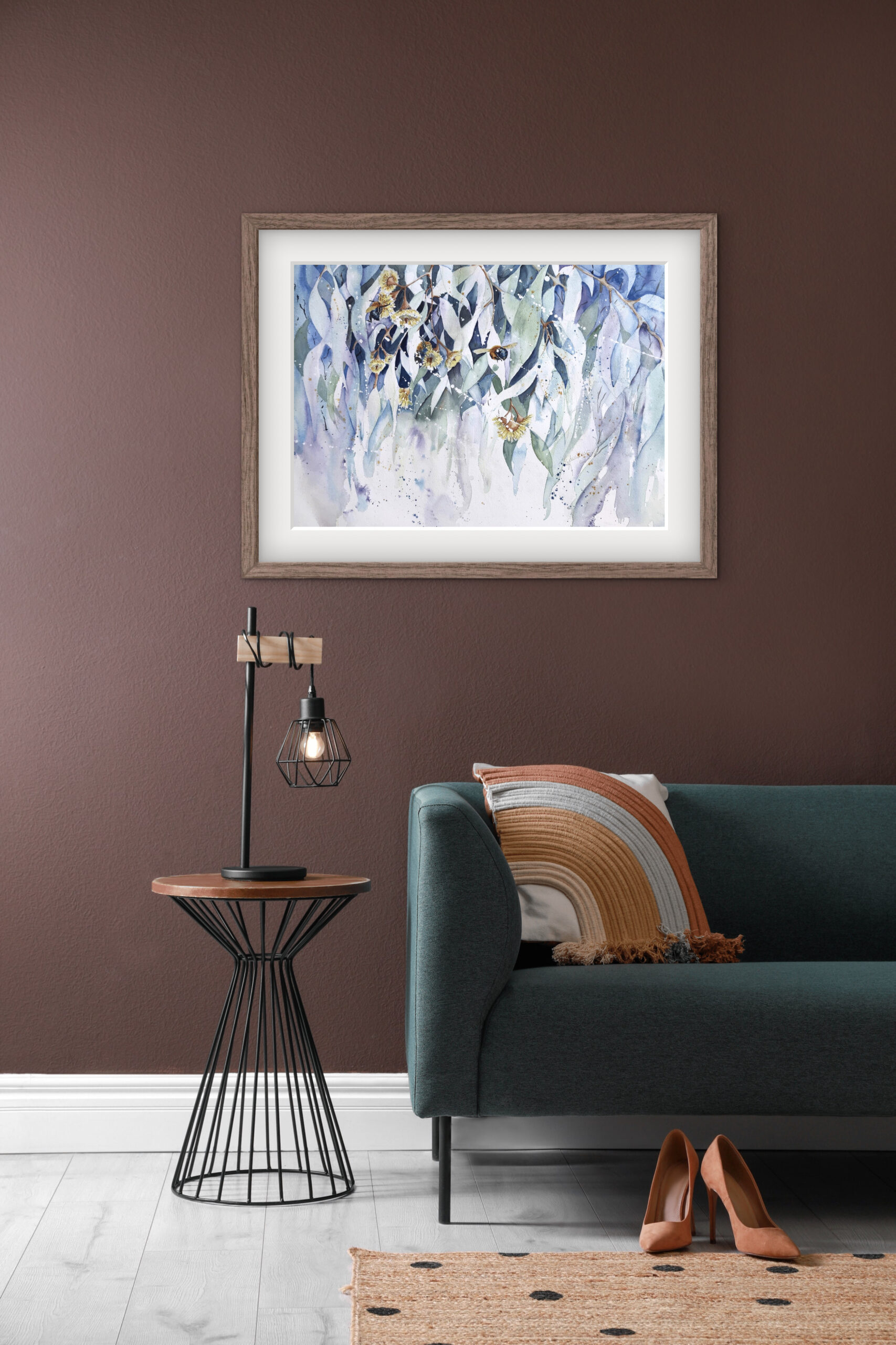 blue bees and gum trees watercolour fine art poster blue bees and gum trees watercolour fine art poster