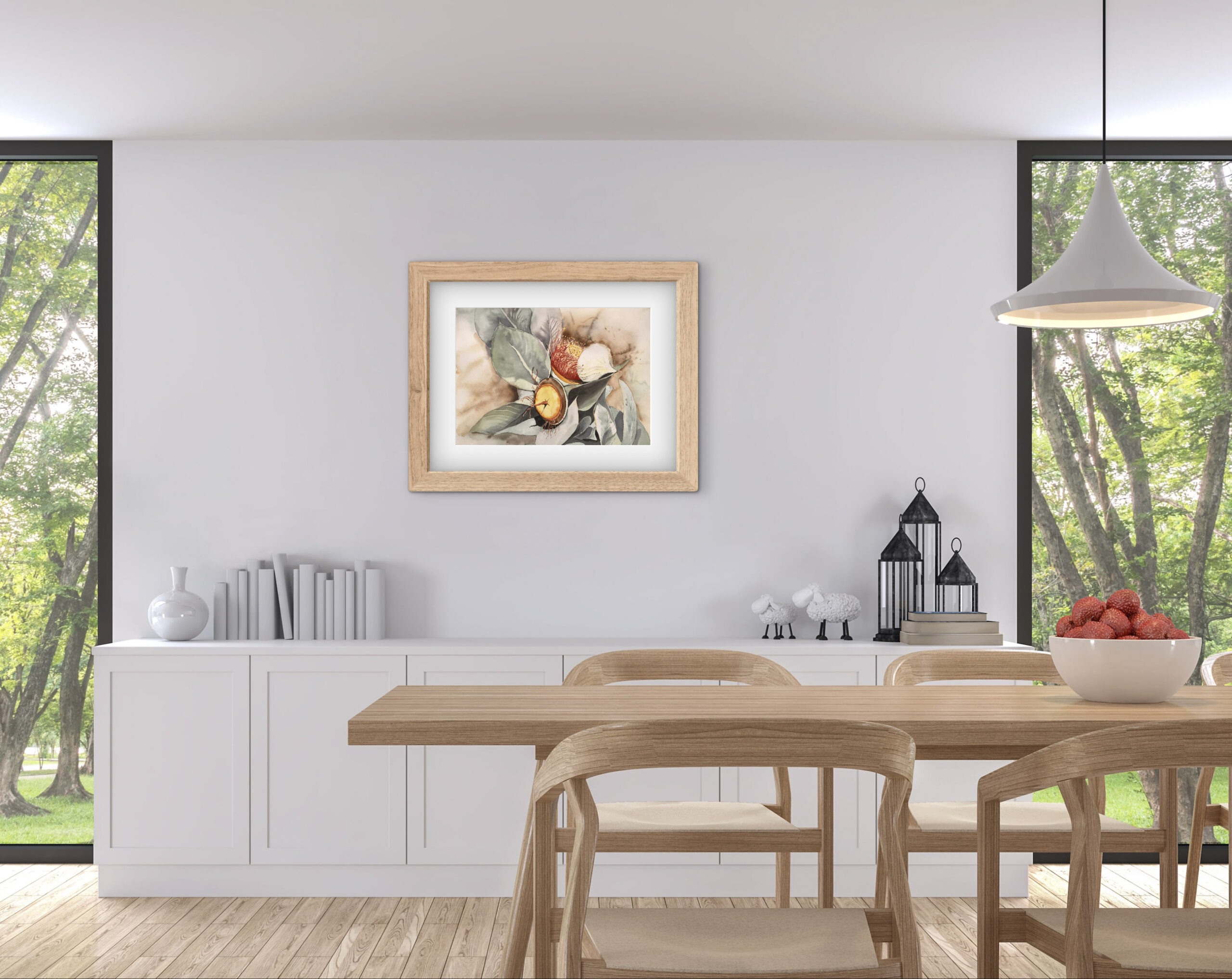 macrocarpa red watercolour fine art poster macrocarpa red watercolour fine art poster