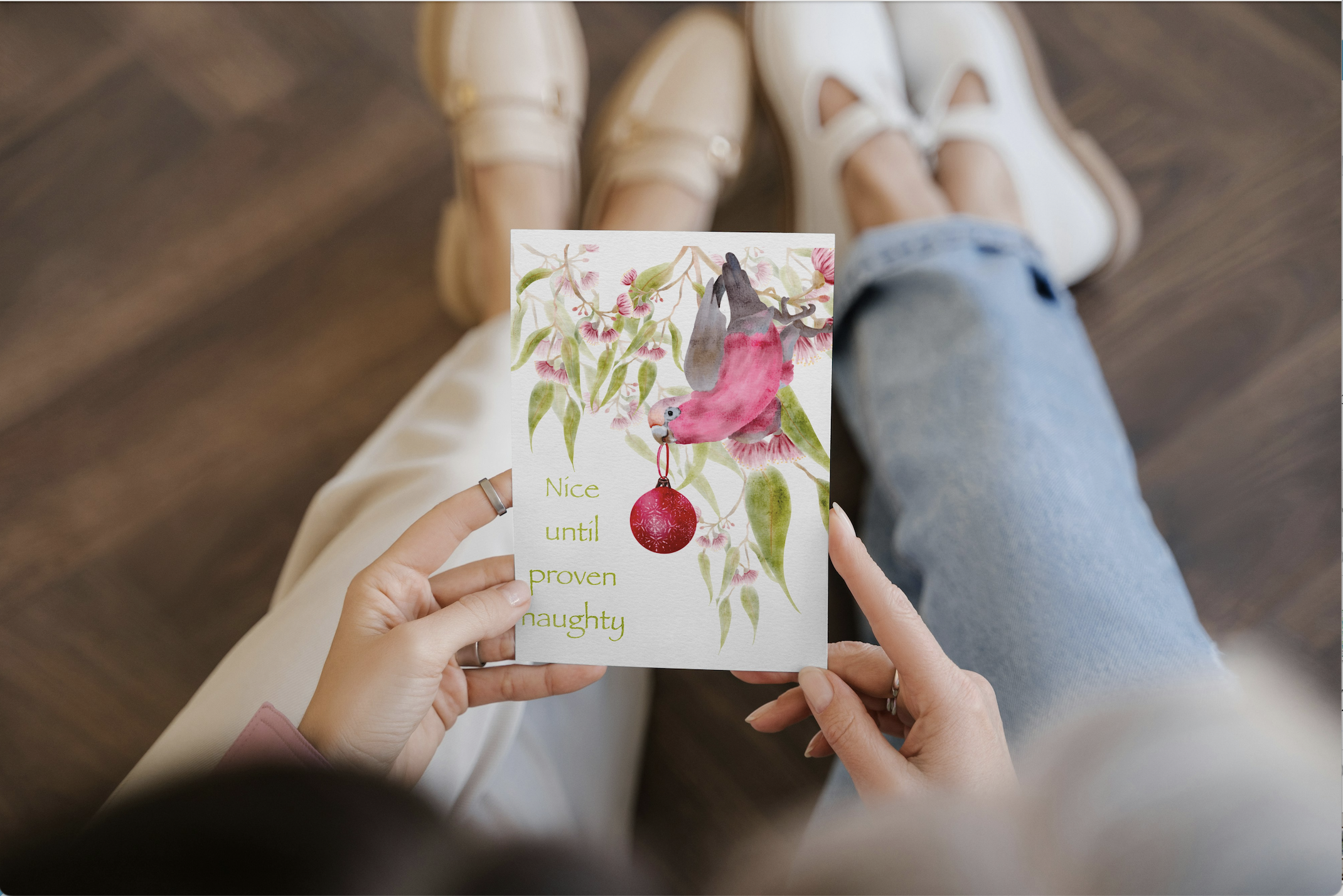 nice until proven naughty – galah christmas card pack nice until proven naughty – galah christmas card pack